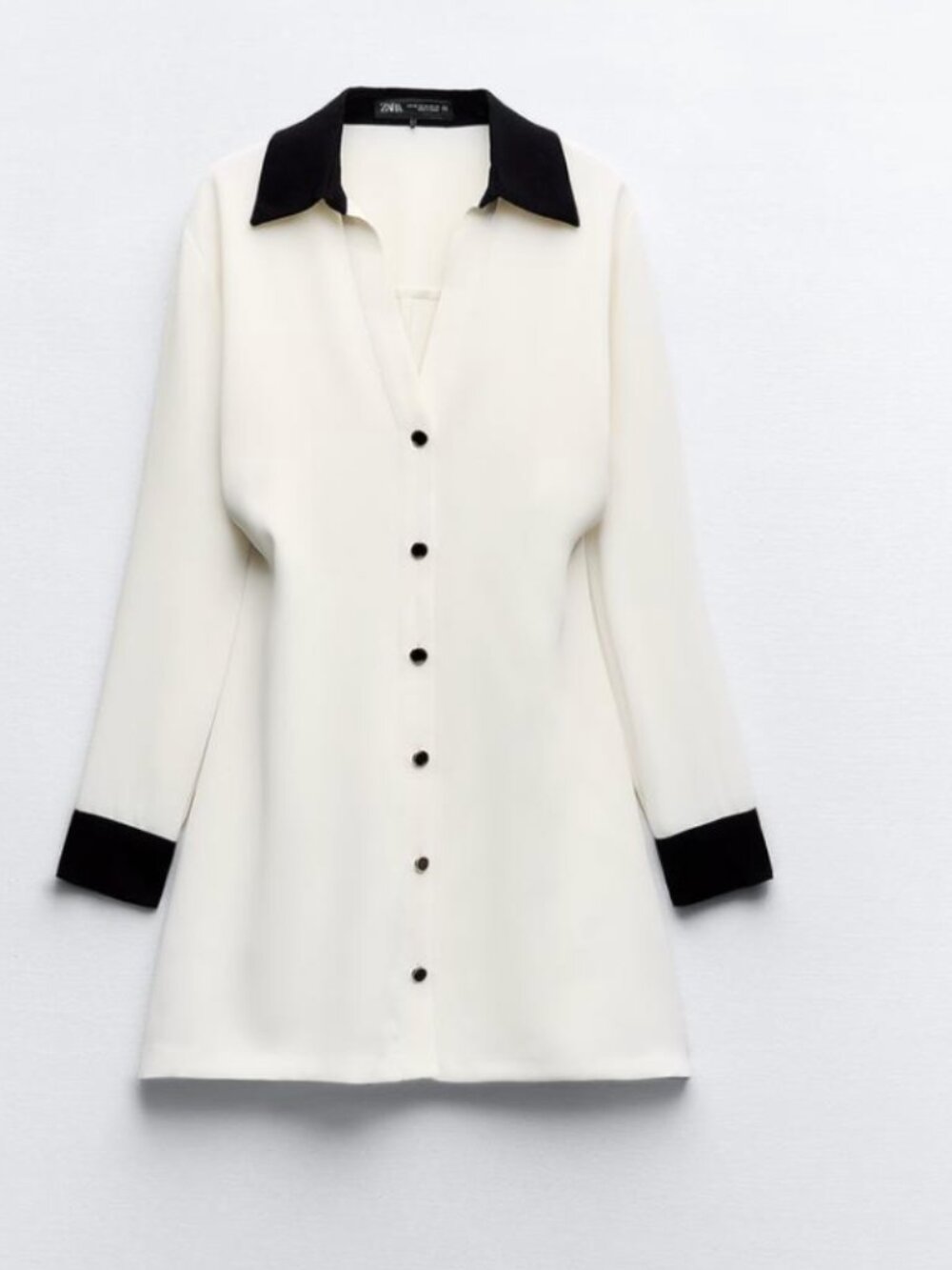 NWT ZARA CONTRAST TRIM MINI DRESS - L